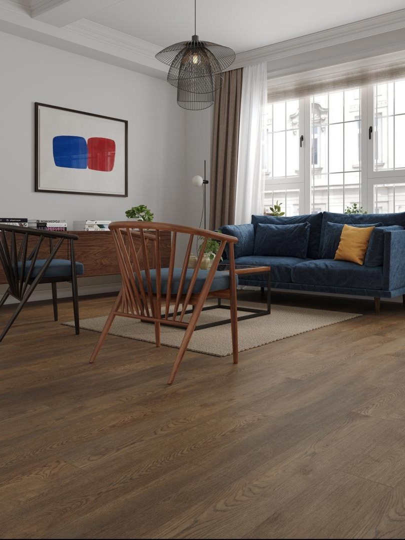 Кварцвиниловая плитка Alpine Floor клеевая Easy Line Дуб Гоен ЕСО 3-45 1219,2×184,15×3 фото в интерьере